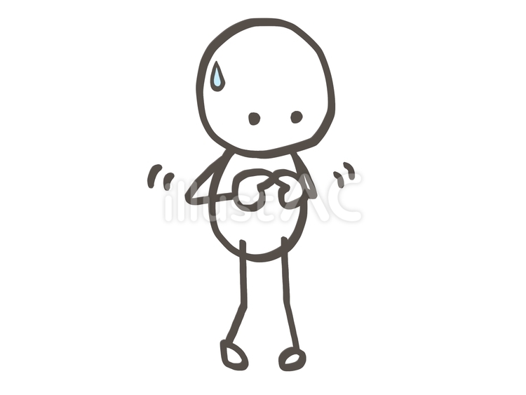 棒人間　気まずい 棒人間,人,謝罪のイラスト素材