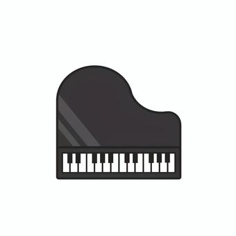 おもちゃの黒いピアノ ピアノ,鍵盤,楽器,アイコン,音楽,演奏,発表会,習い事,シンプル,グランドピアノのイラスト素材