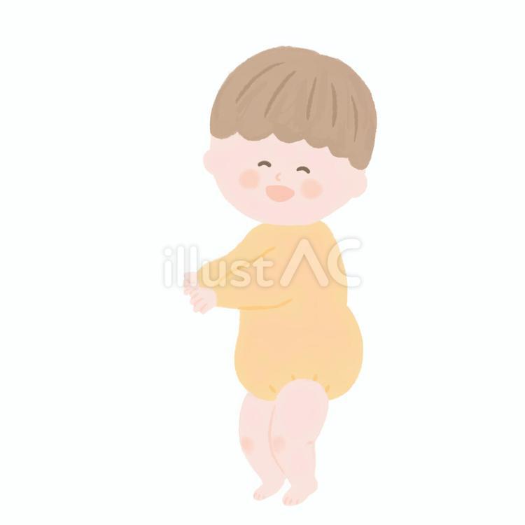 つかまり立ちして嬉しい赤ちゃん 赤ちゃん,ベビー,子育てのイラスト素材