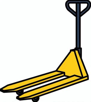 黄色のハンドリフトです。 黄色のハンドリフトです。 ハンドリフト,シンプル,パレットトラック,手動,フォークリフト,荷役,倉庫,荷運び,油圧,リフトのイラスト素材