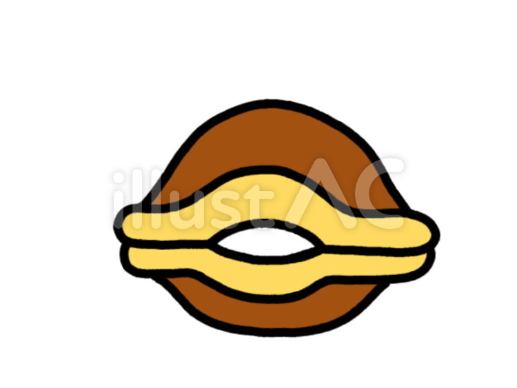 どら焼き　クリーム どら焼き,和菓子,おやつのイラスト素材