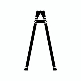 前から見た脚立のシルエット 脚立,梯子,シルエット,シンプル,挿絵,黒,アイコン,道具,素材のイラスト素材