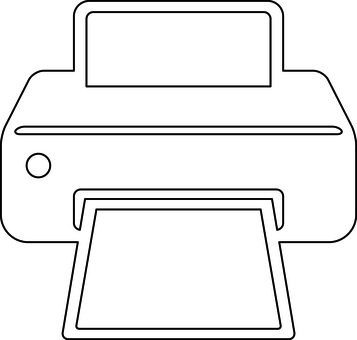 ピクトグラムの白のプリンターです。 ピクトグラム,インジェクトプリンター,シンプル,プリンター,印刷機,卓上,オフィス用,家庭用,電子機器,家電のイラスト素材