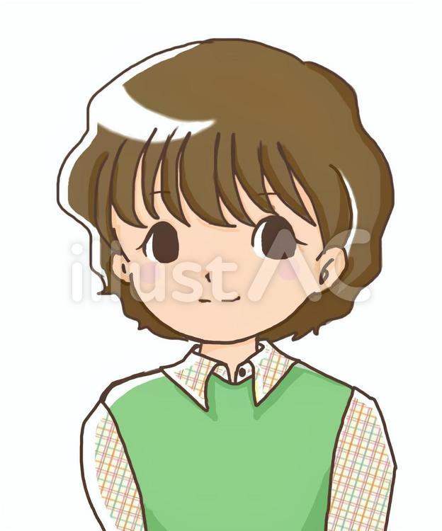 緑色系の服の女性 女性,緑色の服,ショートヘアのイラスト素材
