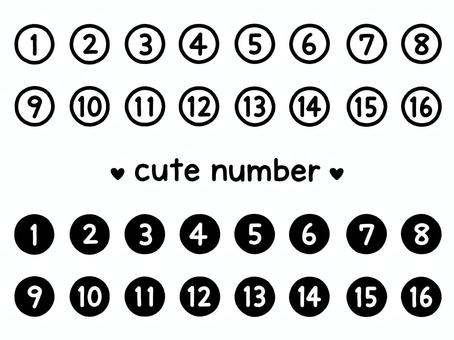 かわいい手描きの数字（丸枠）セット 数字,番号,丸,枠,丸枠,セット,素材,パーツ,シンプル,かわいいのイラスト素材