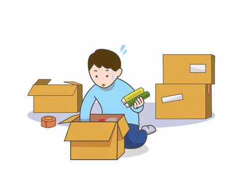 Illustration, packing, unpacking, cardboard, 