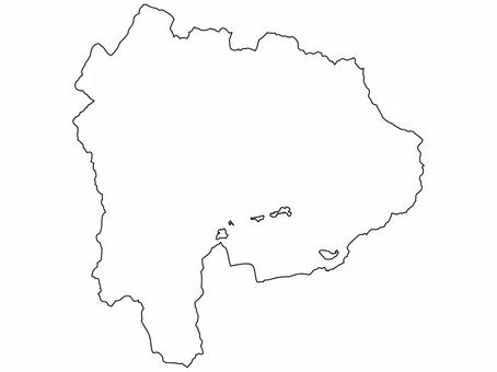 白地図／山梨県 山梨県,白地図,地図,マップ,形,山中湖,河口湖,西湖,精進湖,本栖湖のイラスト素材