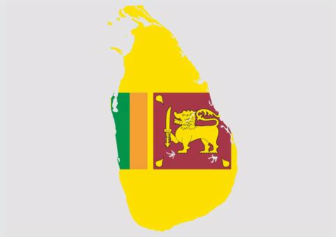 スリランカの地図（国旗柄） スリランカ,地図,国旗,外国,海外,地理,土地,国土,地形,世界のイラスト素材