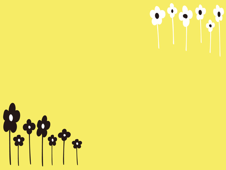 手描き北欧風フラワーの黄色背景 背景,壁紙,フレーム,北欧風,飾り,装飾,花,フラワー,かわいい,かわいらしいのイラスト素材