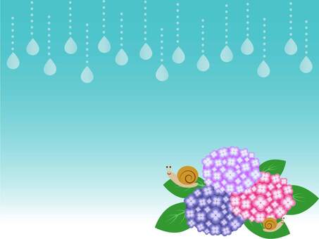 Illustration, hydrangea, rainy season, snail, 