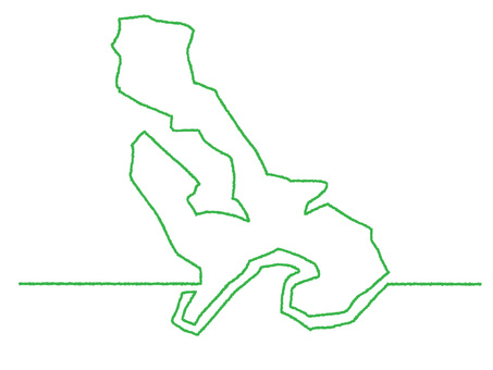 長崎の一筆書き 長崎,地図,一筆,線画,手描き,挿絵,ワンポイント,素材,商用可,無料のイラスト素材