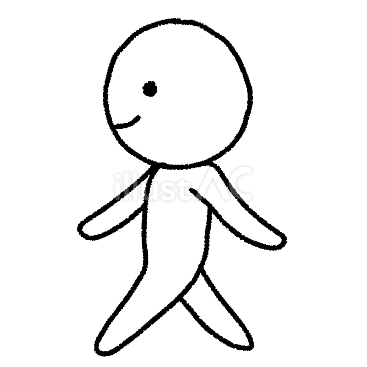 歩く人　白黒 歩く,人間,人物のイラスト素材