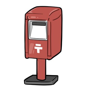 ゆうびんポスト 郵便,配送,発送,ポスト,手紙,送る,はがき,生活,イラストのイラスト素材