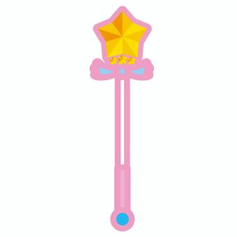 魔法のステッキ01_4c 魔法ステッキ,ステッキ,杖,魔法アイテム,魔法,イラスト,アイコン,カラーのイラスト素材