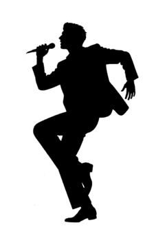 踊りながら歌う男性のシルエット 歌う,歌手,男性,スーツ,シンガー,オーディション,カラオケ,シルエット,ダンス,ノリのイラスト素材