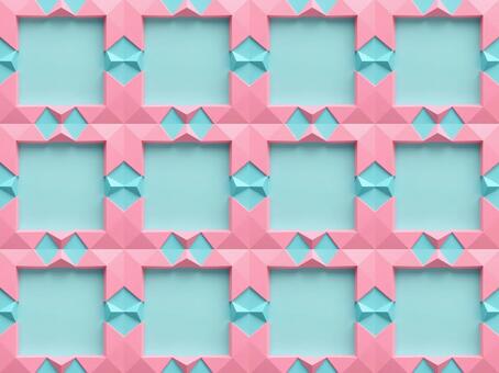 ブルーにピンクの枠の格子柄の背景壁紙素材 格子柄,ピンク,枠,青色,背景,壁紙,テクスチャ,カラフル,オシャレ,立体的のイラスト素材