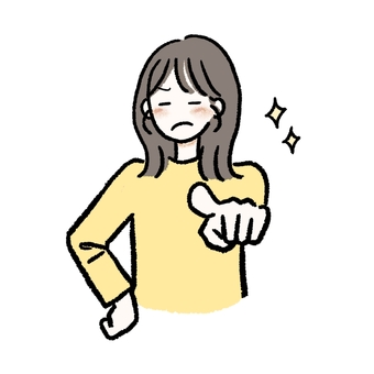 偉そうにアドバイス・指摘・教える女性 女性,指差し,ズバリ,アドバイス,指摘,教える,ドヤ顔,得意気,自慢,あなたのイラスト素材