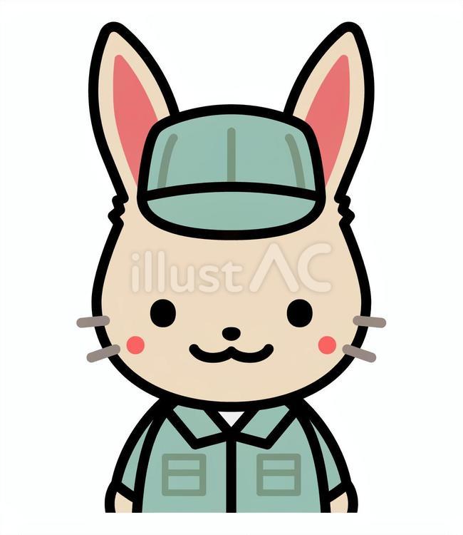うさぎの作業員 うさぎ,ウサギ,兎のイラスト素材