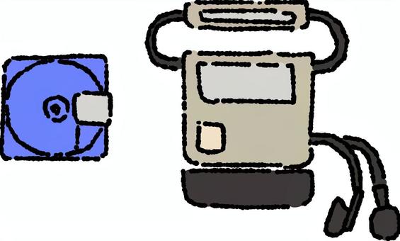 MDと音楽プレーヤー カラー MDと音楽プレーヤー カラー md,音楽プレーヤー,なつかし,線画,手描き,カラー,シンプル,イラストのイラスト素材