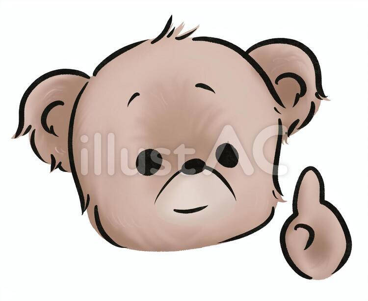 テディベア❁︎指差し くま,テディベア,指差しのイラスト素材