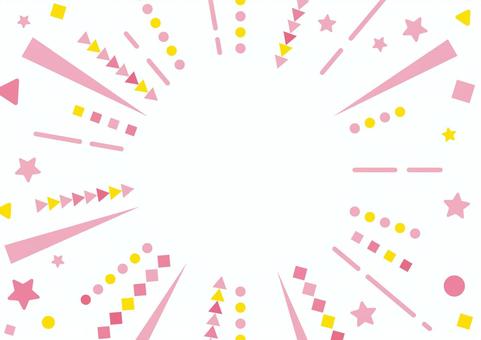 ポップで可愛い集中線の背景素材 集中線,効果線,三角形,四角形,円,星,図形,ポップ,背景,透過のイラスト素材