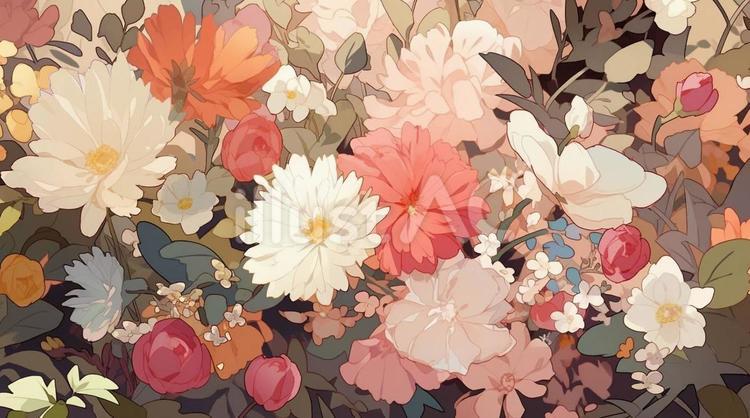 花束のアップ＿アニメ 花束,綺麗,繊細のイラスト素材