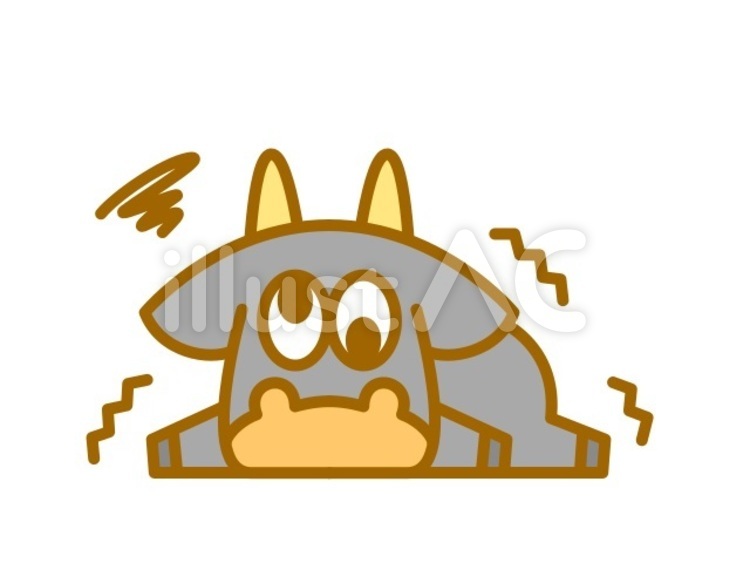 狂牛病　黒 狂牛病,牛,動物のイラスト素材