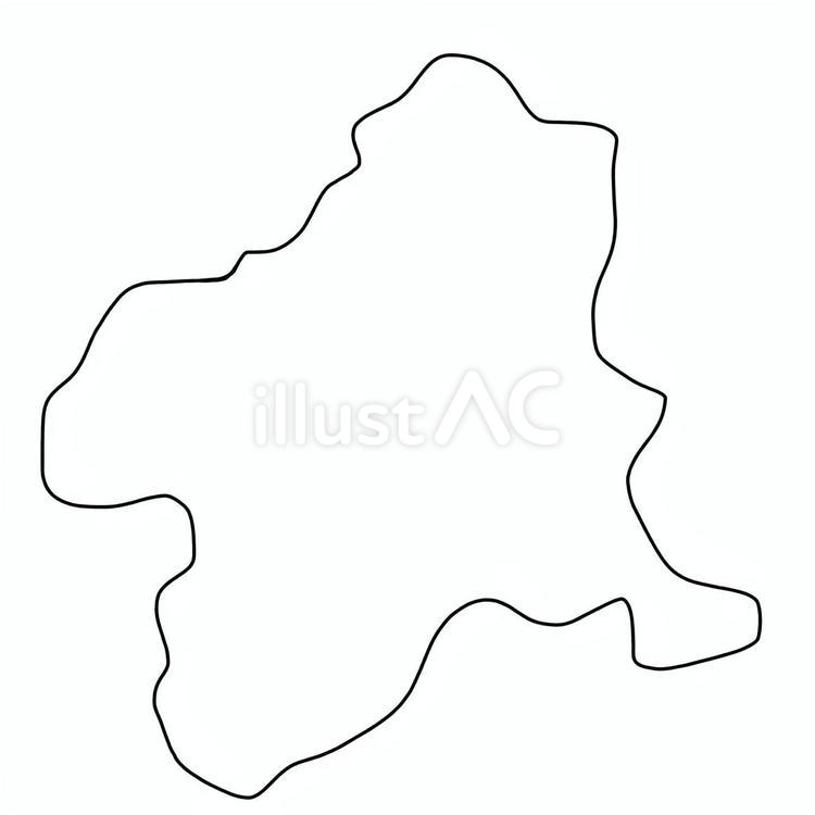 線画のゆるかわ地図　群馬県 群馬,群馬県,地図のイラスト素材
