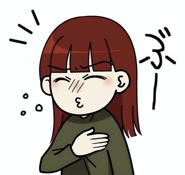 可笑しくて噴きだす女性 可笑しくて噴きだす女性 人物,可笑しい,噴きだす,面白い,笑顔,楽しい,唾,文字,平仮名,思わずのイラスト素材