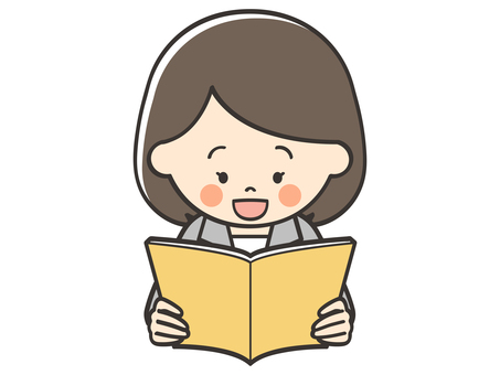 本を読むスーツの女性 読書,本,読む,本読み,音読,読み聞かせ,文庫,小説,物語,国語のイラスト素材