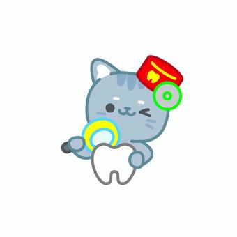 イラスト091 ねこ,キャラクター,歯医者のイラスト素材