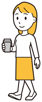  ロングヘア女性(黄)-262-全身