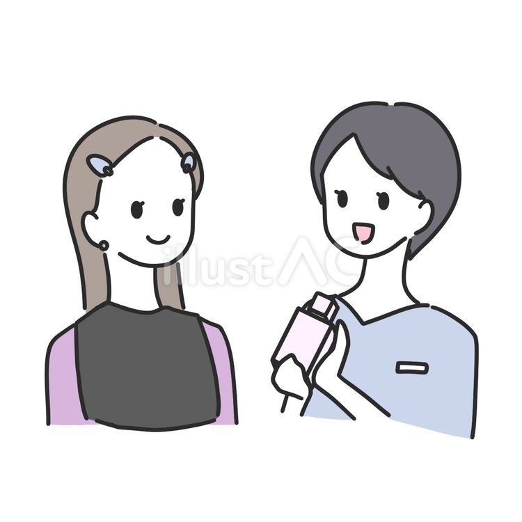 美容部員と女性客 人物,女性,美容部員のイラスト素材