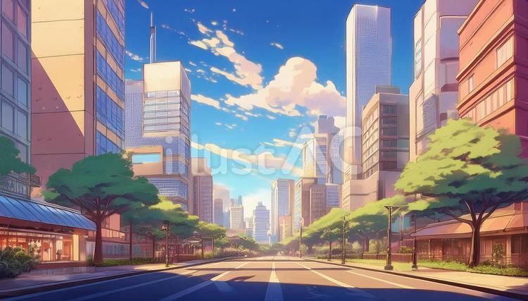オフィス街の背景 オフィス,街,背景のイラスト素材