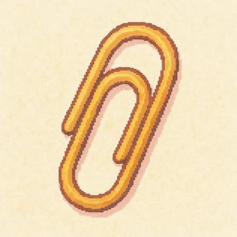 オレンジ色のクリップのイラスト