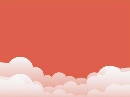 秋色のシンプルな空の背景素材 空,秋,背景,シンプル,フレーム,枠,雲,秋空,夕焼け,大空のイラスト素材
