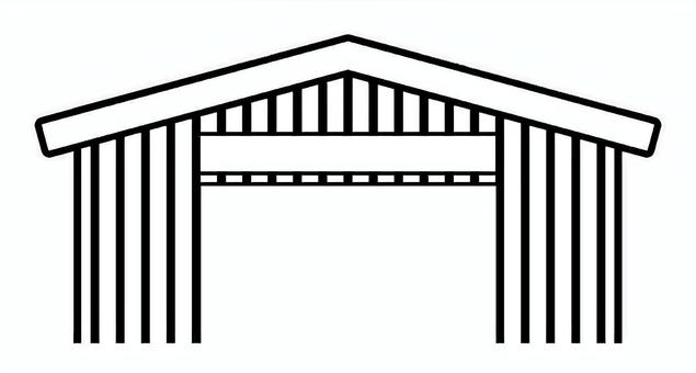 倉庫（ver2)イラスト 倉庫,物置,ラフ,生活,建造物,管理,納屋,倉庫業,貸倉庫,輸送業のイラスト素材