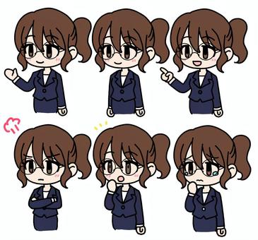 スーツの女性 (眼鏡) スーツの女性 (眼鏡) 眼鏡,スーツ,ビジネスのイラスト素材