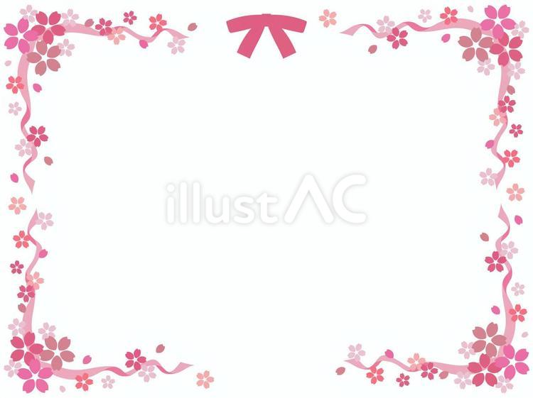 桜のあしらい　フレーム背景26 桜,花びら,花のイラスト素材