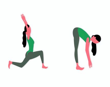 ヨガ 0143 ヨガ,ポーズ,女性,ストレッチ,フィットネス,バランス,スポーツ,ワークアウト,ヘルス,マットのイラスト素材