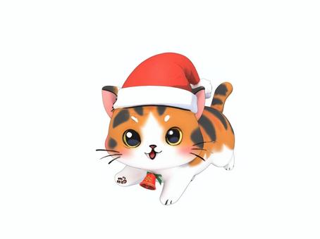 冬のクリスマスのサンタ帽子を被る子猫 冬のクリスマスのサンタ帽子を被る子猫 クリスマス,ネコ,帽子,ベル,冬,可愛い,動物のイラスト素材