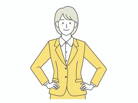 笑顔の女性1 笑顔の女性1 女性,会社員,新入社員,笑顔,自信,仕事,スーツ,正面,ショートカット,かわいいのイラスト素材