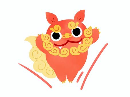 Illustration, shisa, okinawa, sauter, 