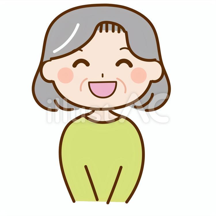 笑顔のマダム マダム,高齢,中年のイラスト素材