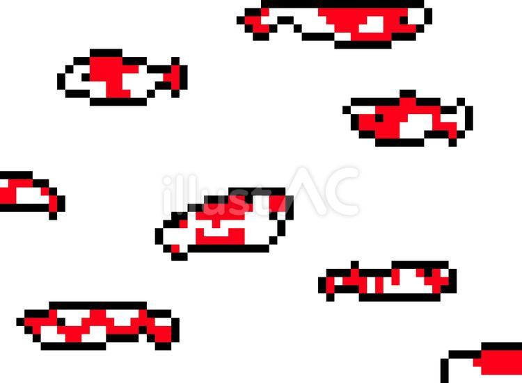 錦鯉のドット絵のゲーム風背景 錦鯉,鯉,日本のイラスト素材