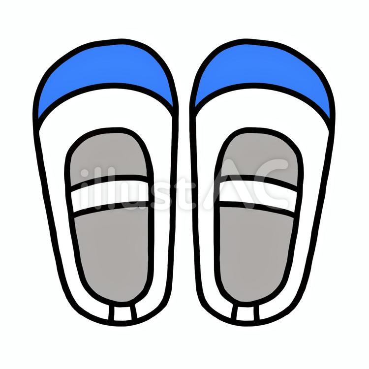 上靴(青) 上靴,青,学校のイラスト素材