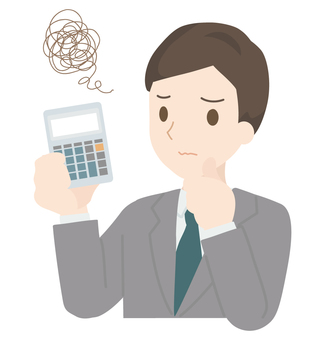 A man in an anxious suit with a calculator, JPG, PNG and AI A man in an anxious suit with a calculator, estimate, accounting, people, JPG, PNG and AI