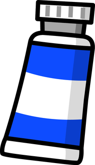 青の絵の具チューブです。 絵の具,チューブ,シンプル,水彩,アクリル,油,画材,色彩,顔料,容器のイラスト素材