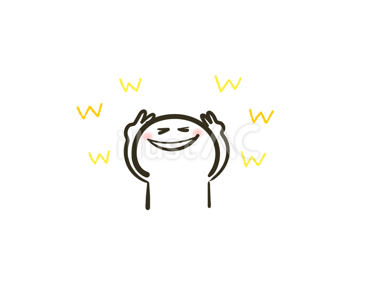 両手でピースして笑う棒人間のイラスト 棒人間,人間,ポーズのイラスト素材