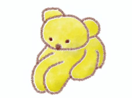 ぐったりするクマ(イエロー) ぐったりするクマ(イエロー) クマ,ぐったり,ぬいぐるみ,生き物,動物,可愛い,キャラクター,イエロー,黄色のイラスト素材